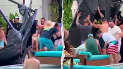 Terrifying scene unfolds as metal cabana frame crashes into packed casino pool area Newcastle Accountants